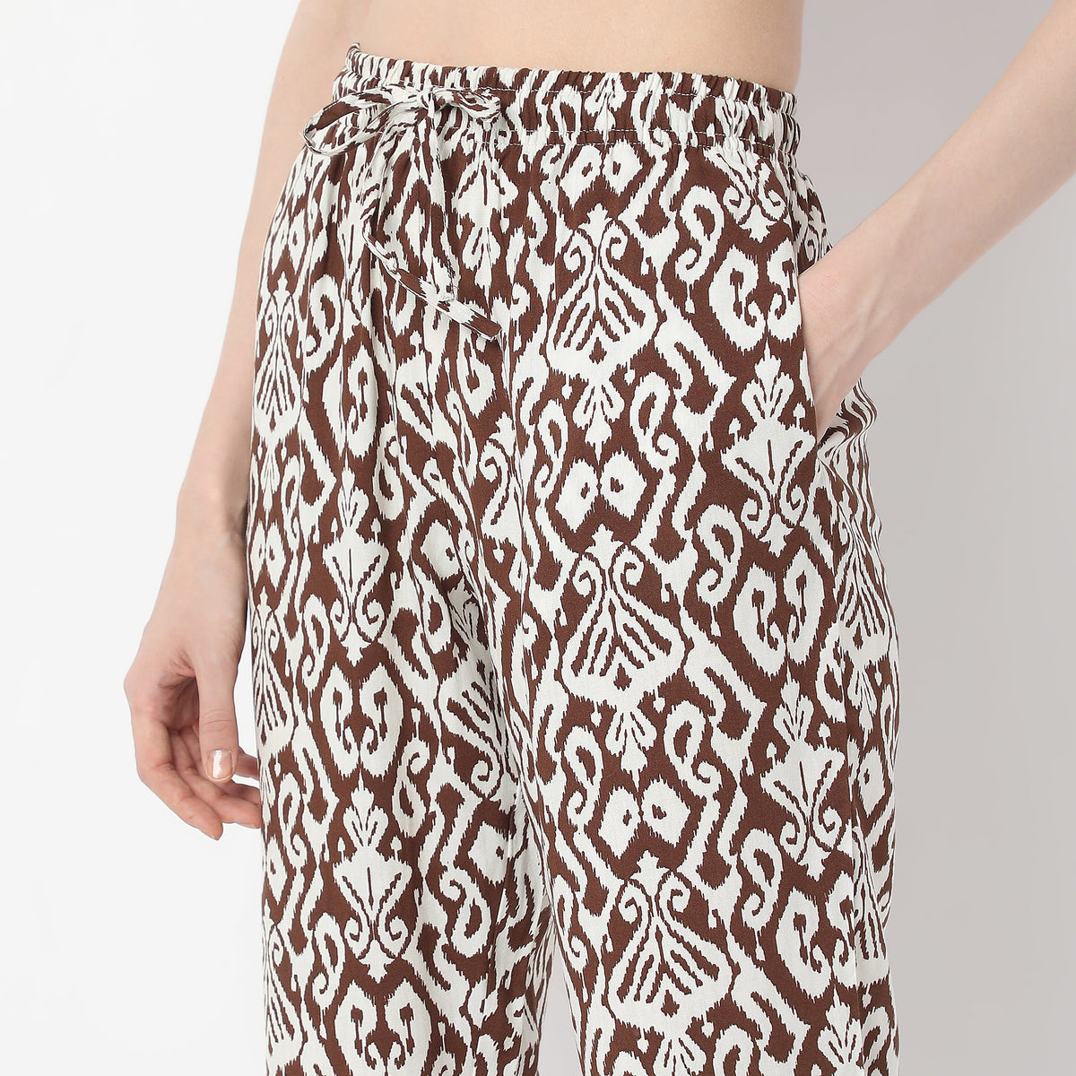 Geometric Print Lapel Collar Short Sleeve Shirt with Pyjama Sleepwear Shirt