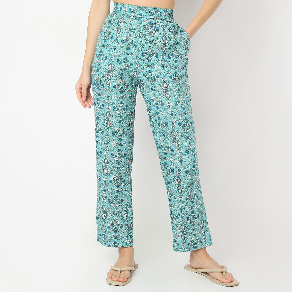 Regular Fit Printed Shirt with Pyjama Set