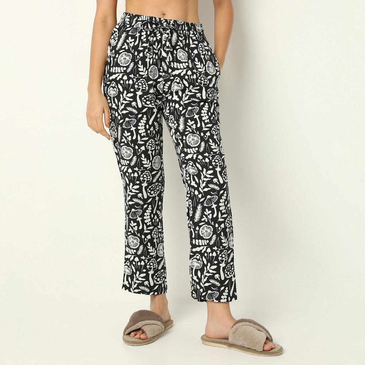 Regular Fit Printed Lapel Collar Shirt with Pyjama Set