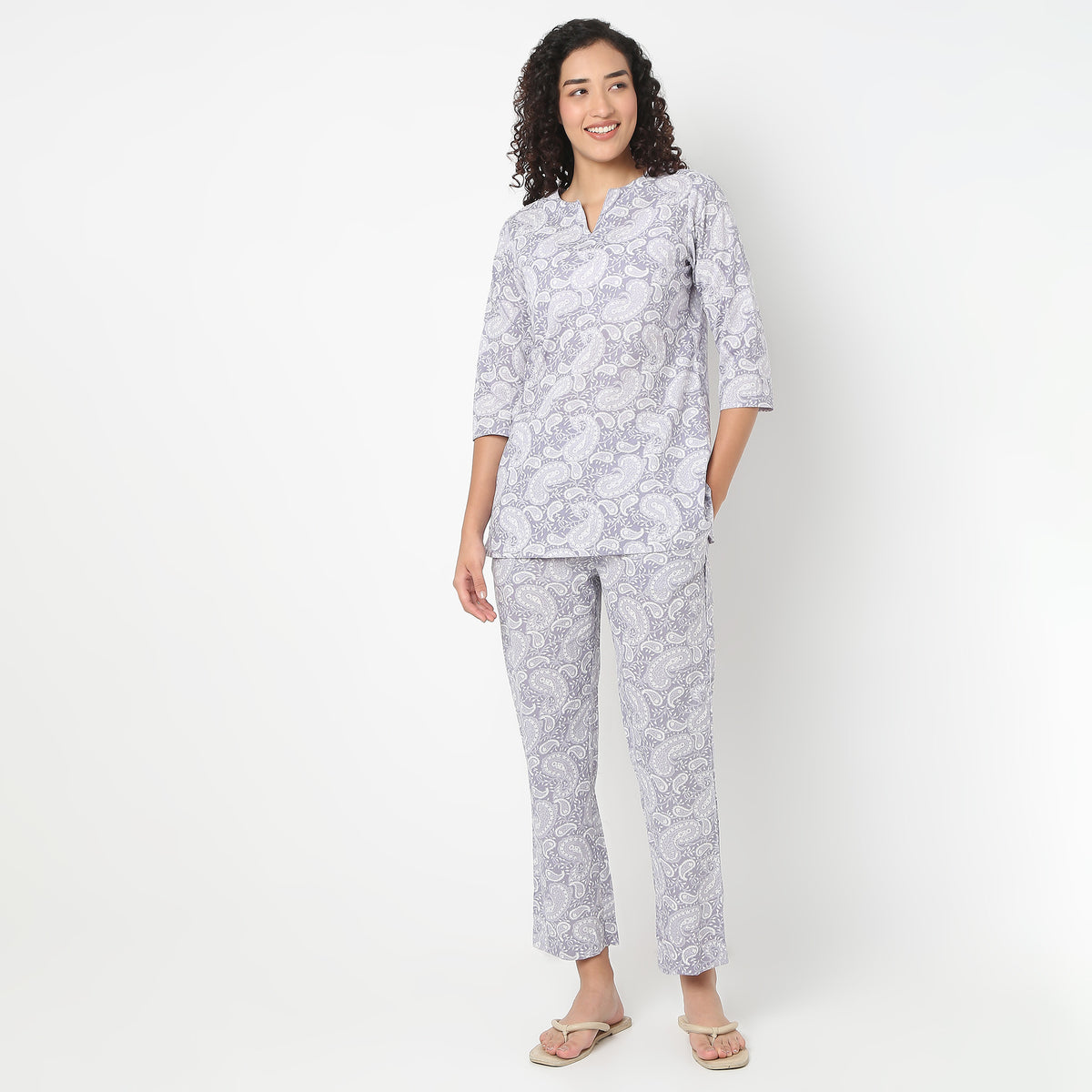 Jaipuri Printed Kurta and Pyjama Set