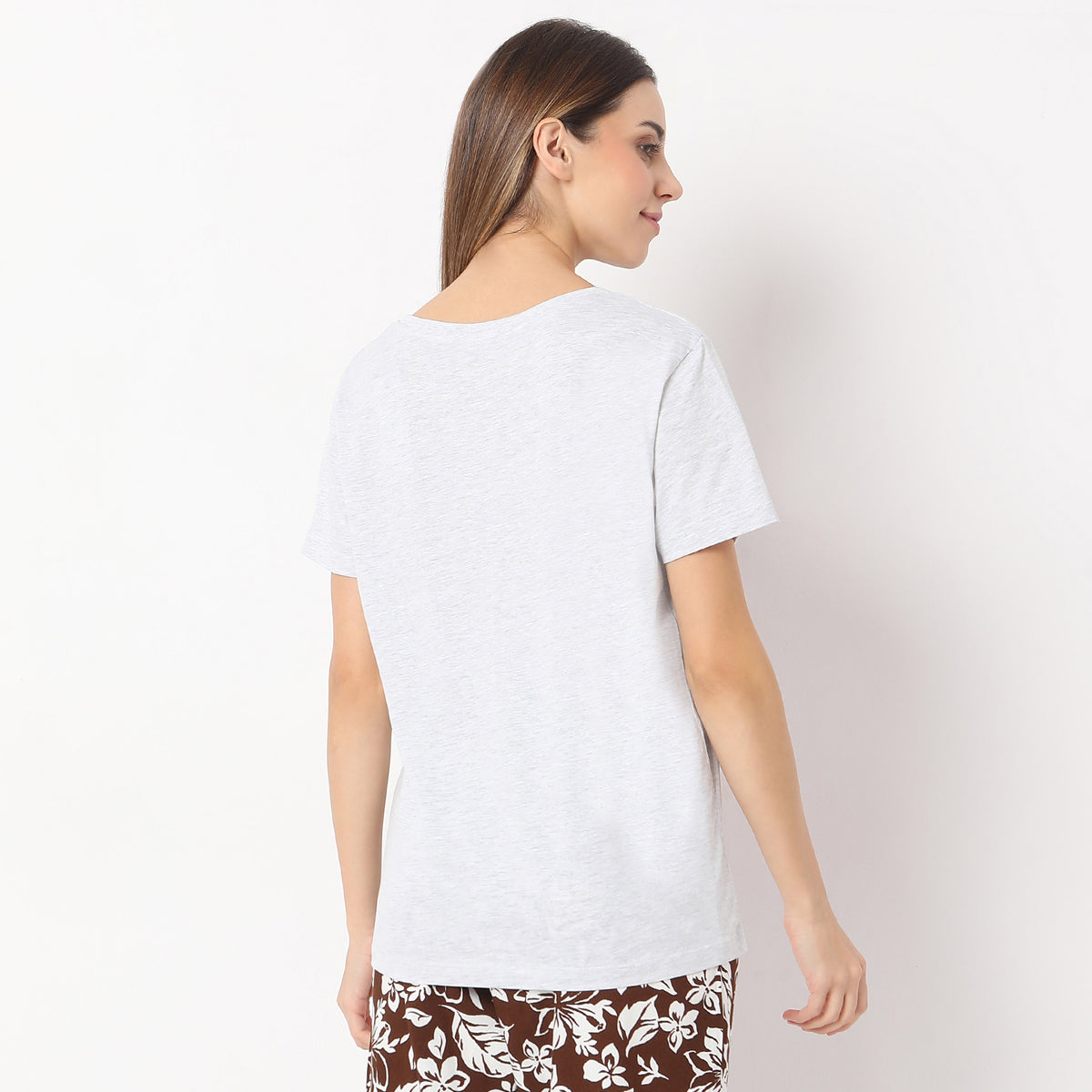 Printed Straight Short Sleeve Chest Printed T-Shirt