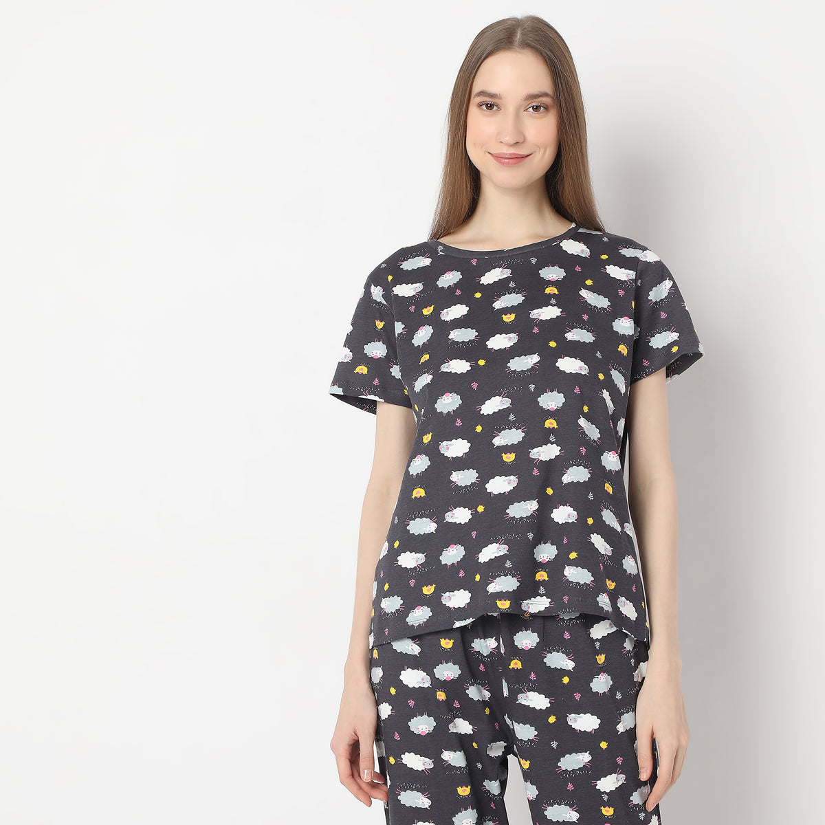 Animal Print Straight T-Shirt