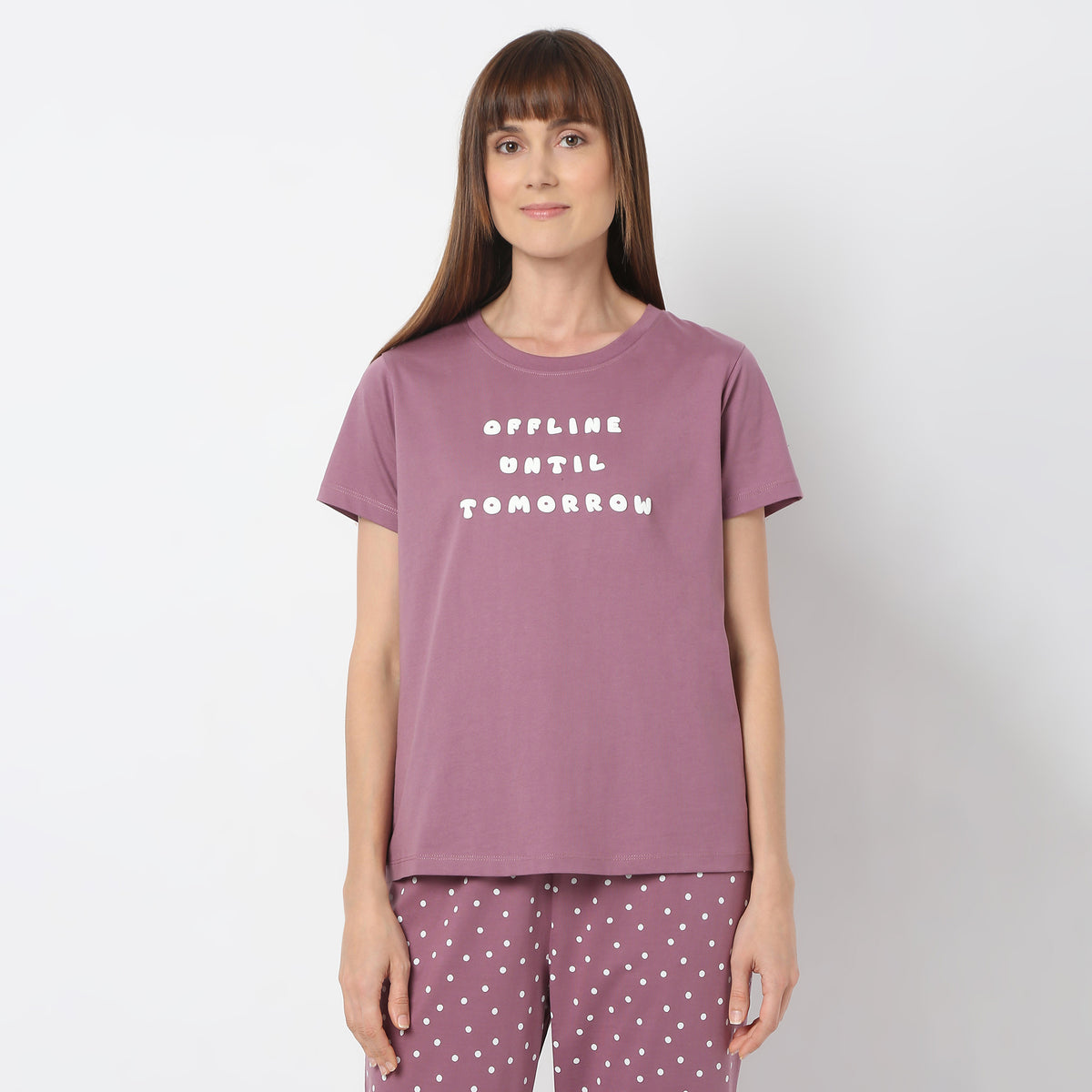 Regular Fit Printed Round Neck T-Shirt