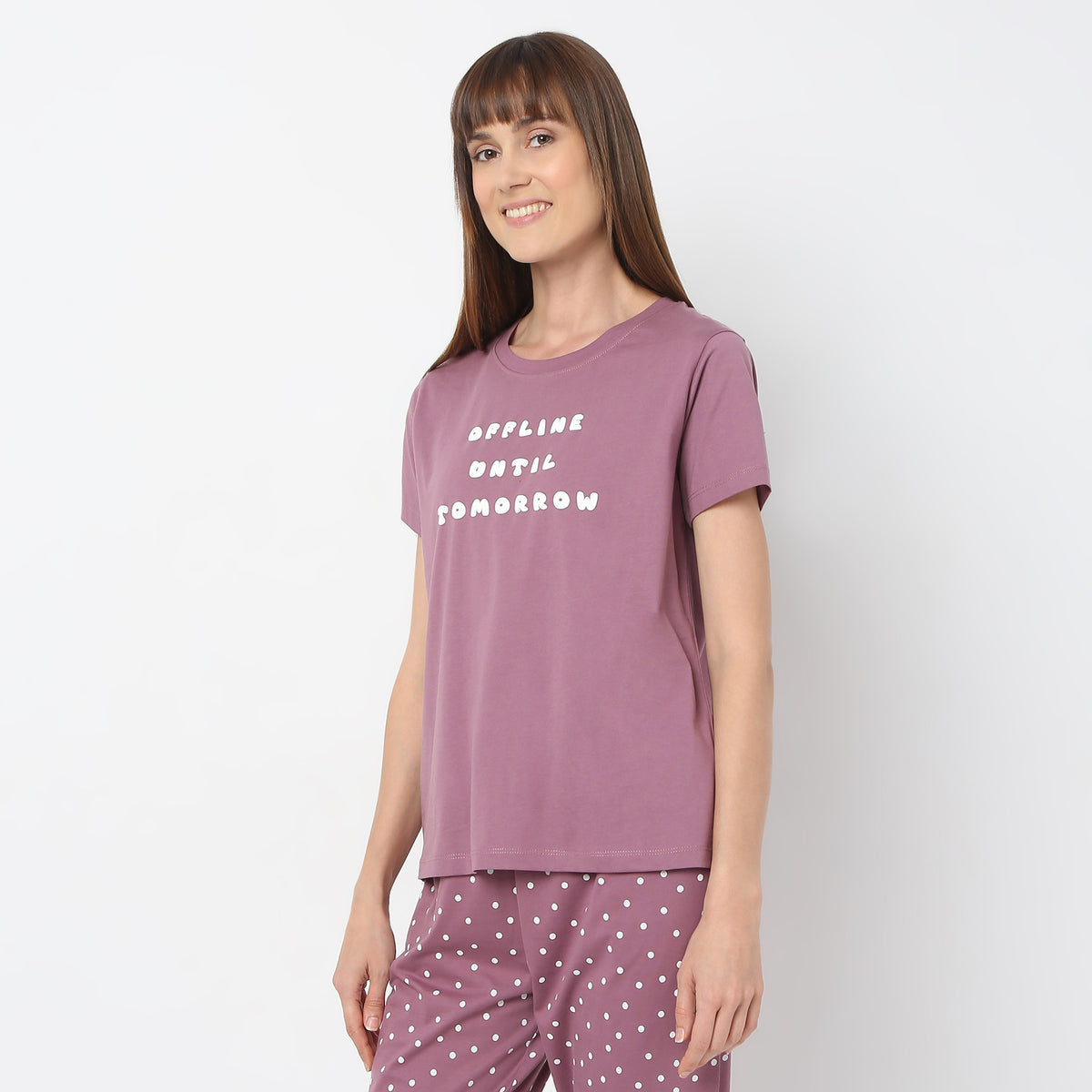 Regular Fit Printed Round Neck T-Shirt