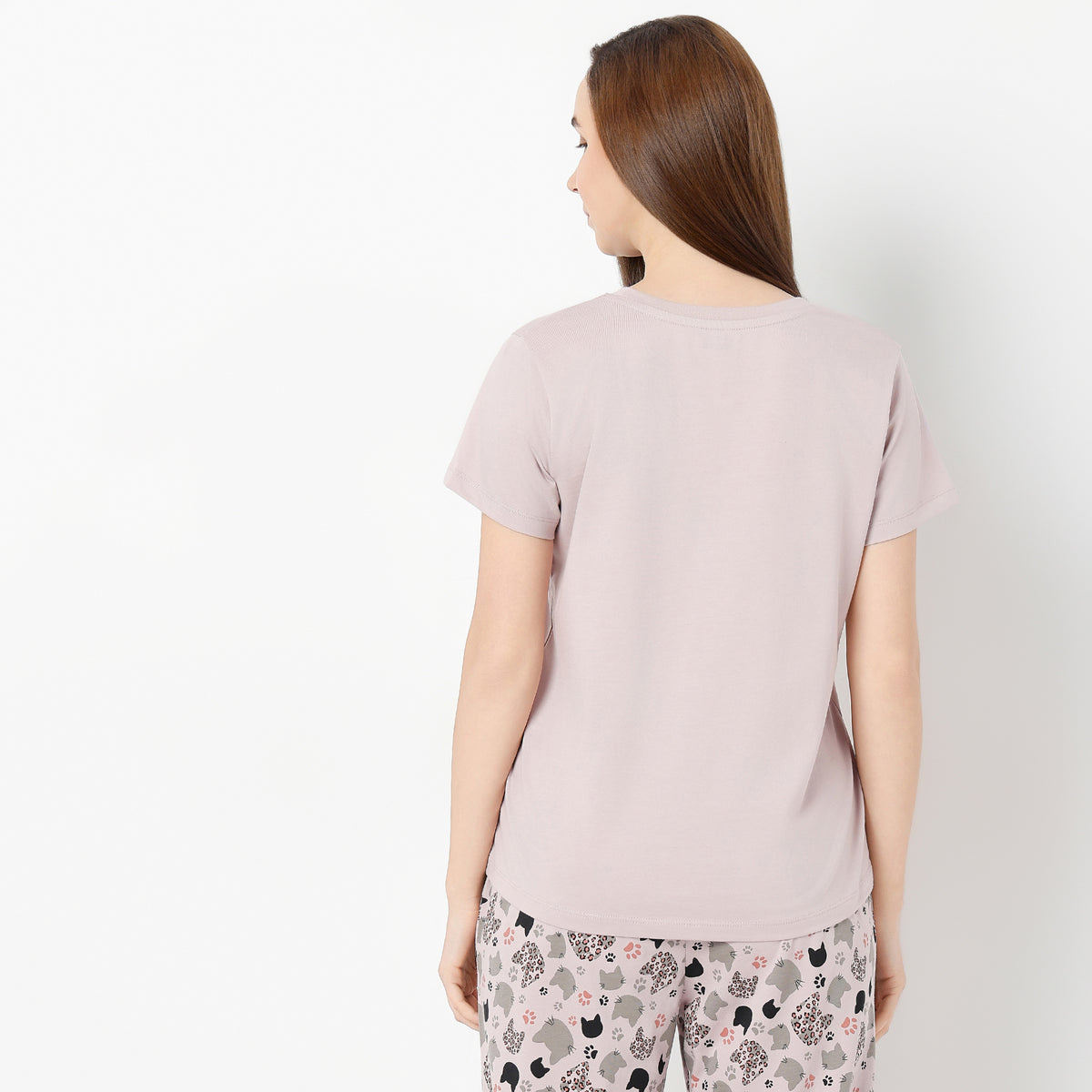 Regular Fit Printed Round Neck T-Shirt