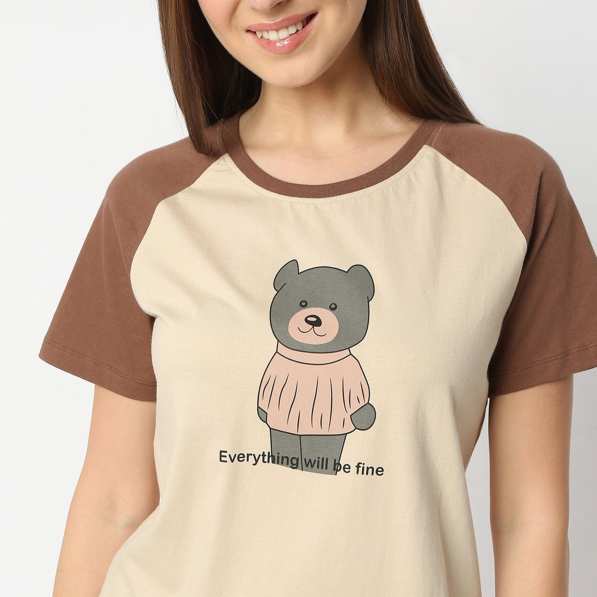 Regular Fit Printed Round Neck Regular Length T-Shirt