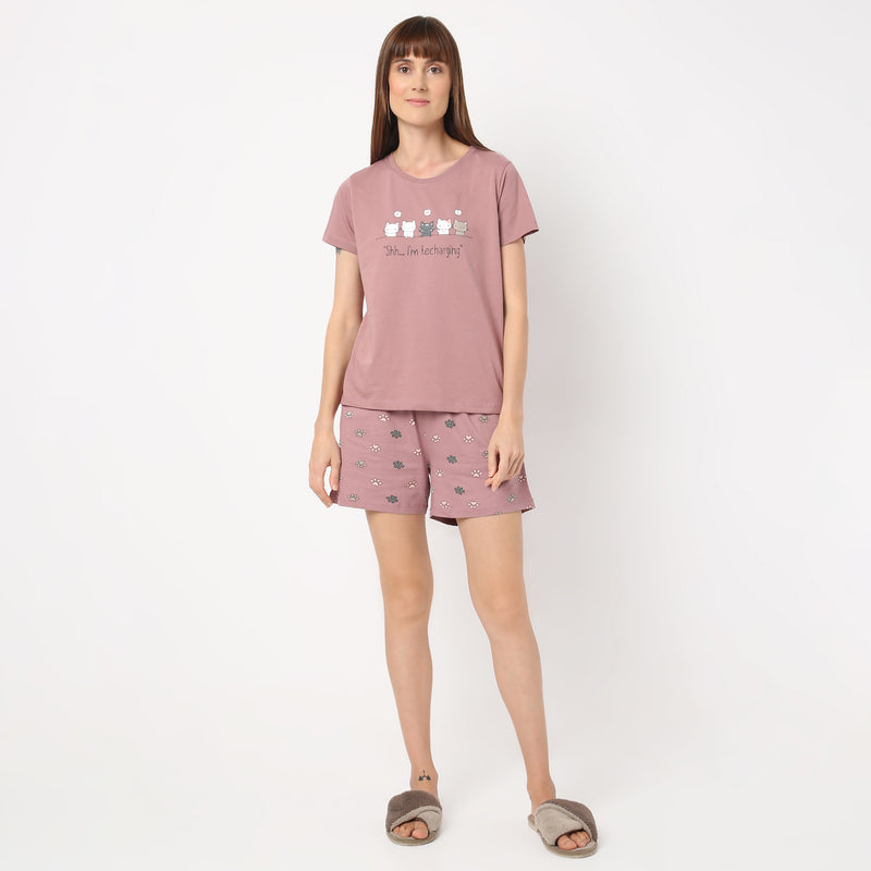 Regular Fit Printed Crew Neck T-Shirt