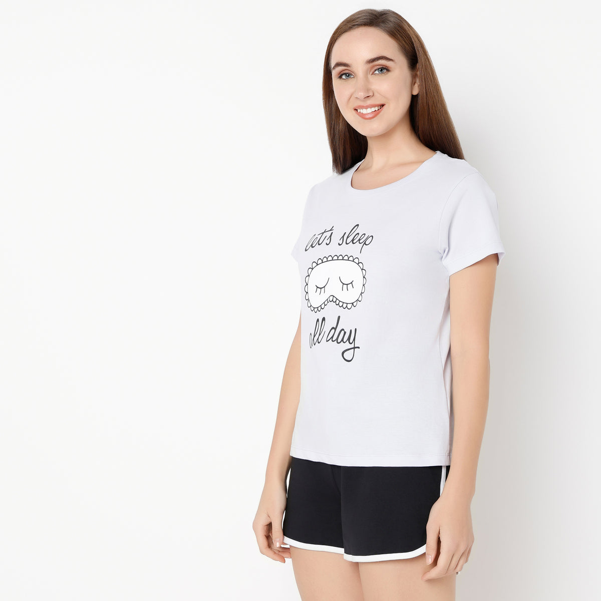 Regular Fit Printed Round Neck T-Shirt