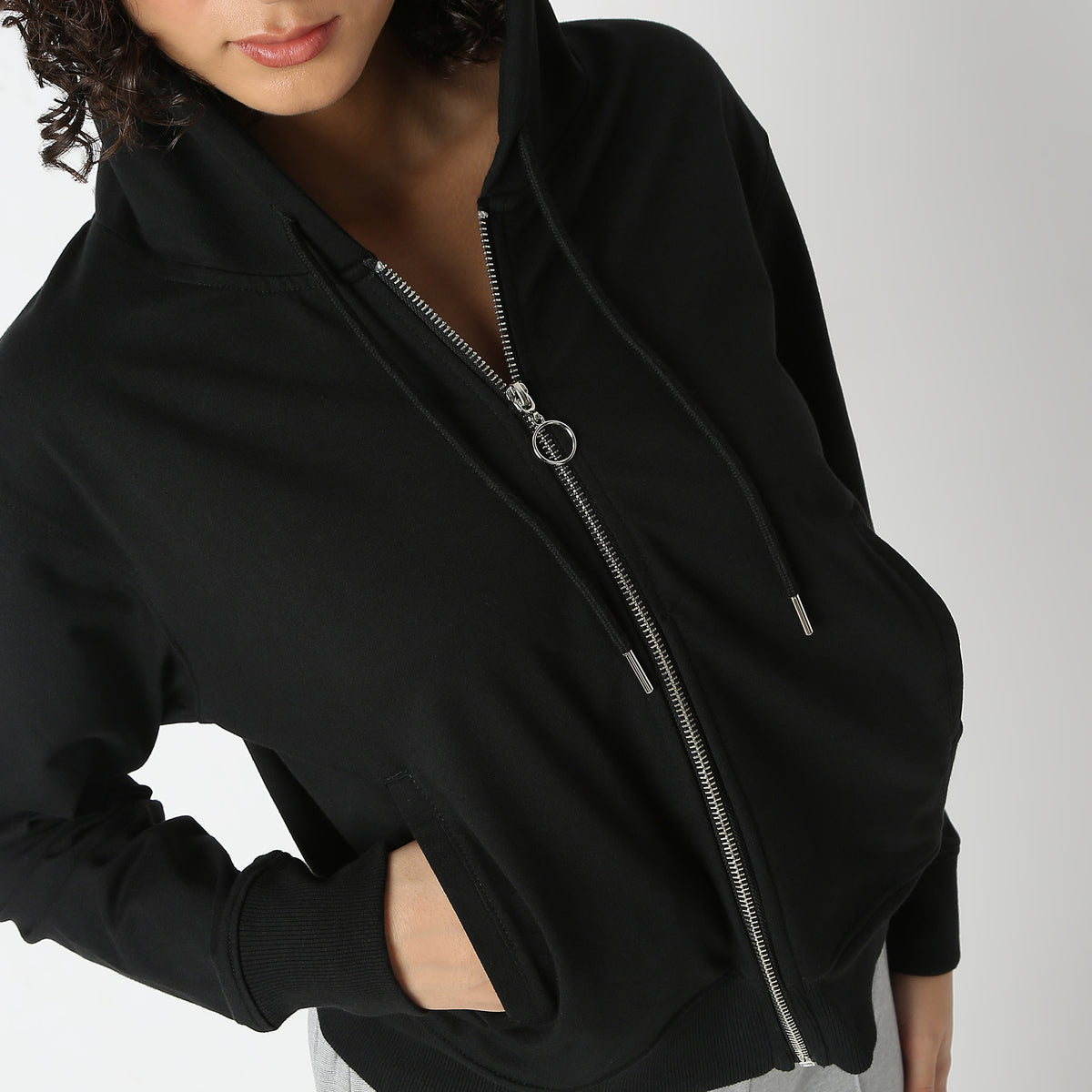 Regular Fit Solid Sweatshirt