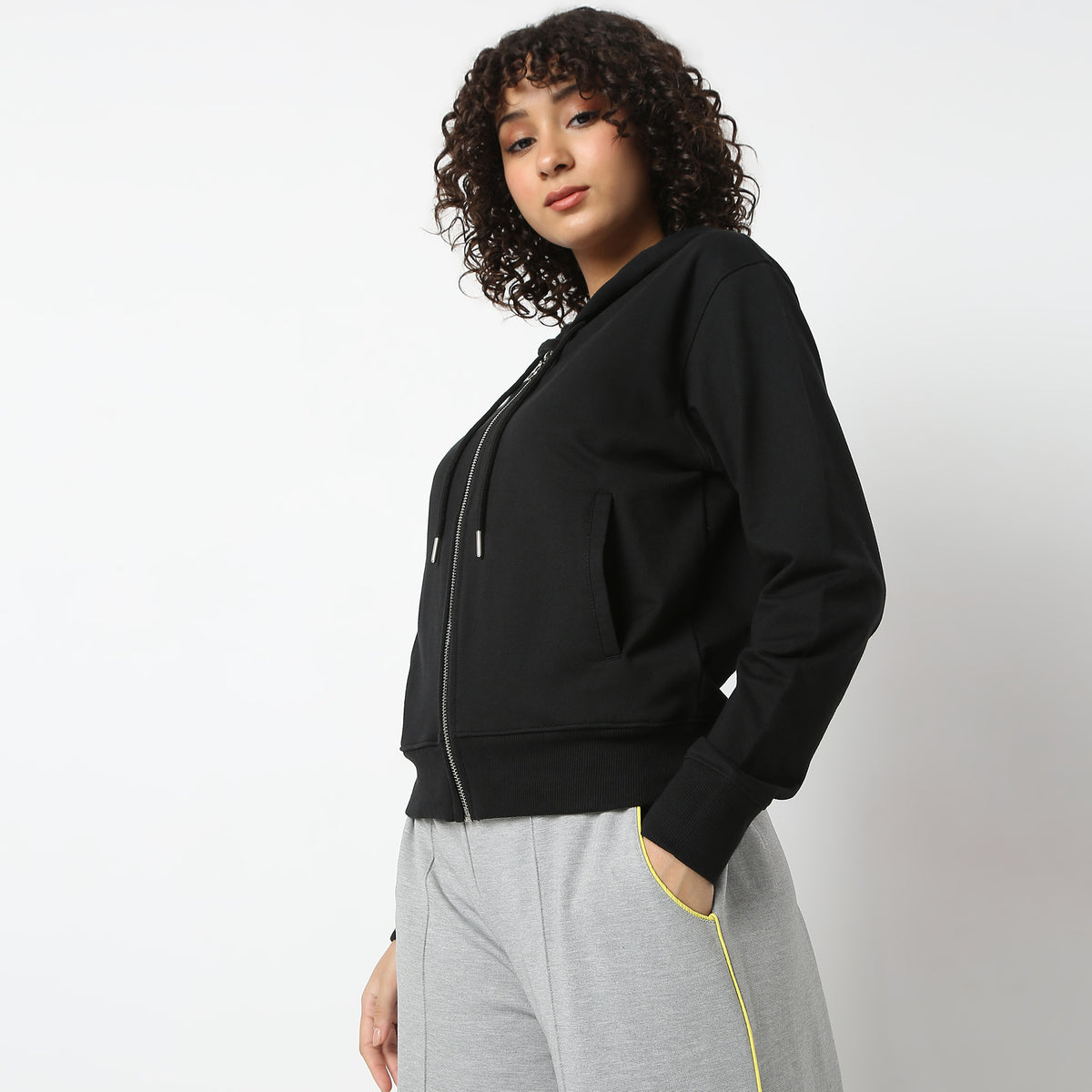 Regular Fit Solid Sweatshirt