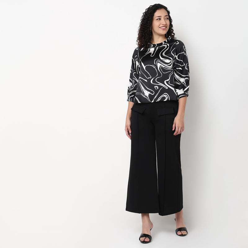 Abstract Printed Full Sleeve Top