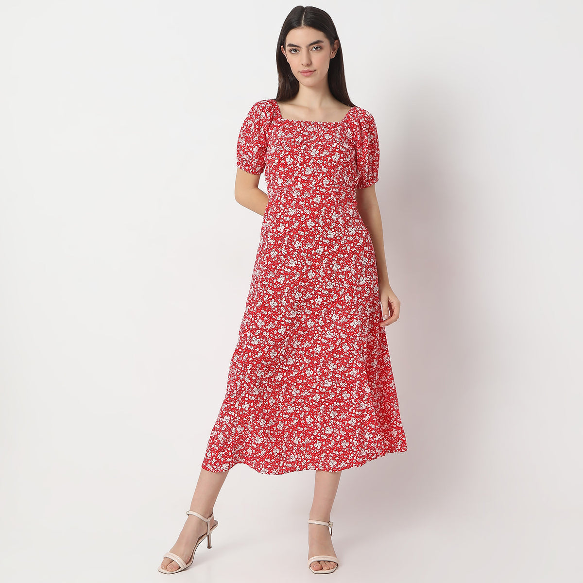 Flare Fit Printed Dress