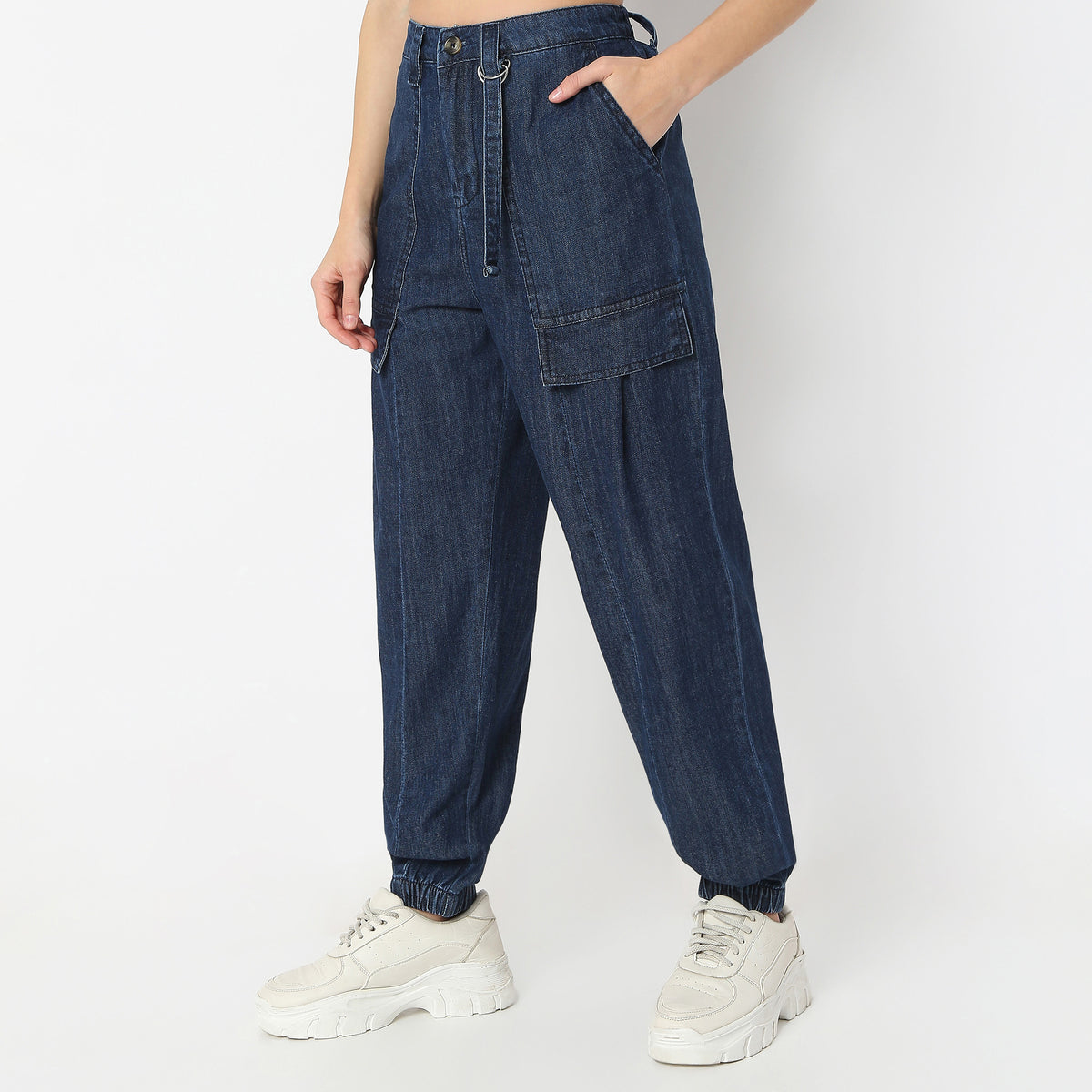 Solid Full-Length Jogger Fit Pants