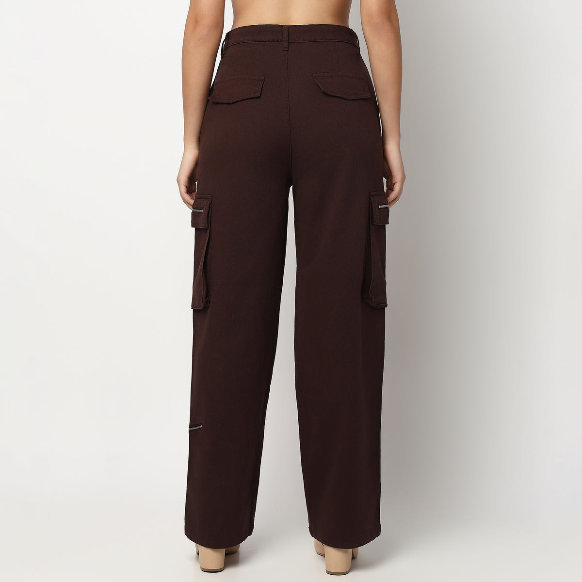 Buy Women Relaxed Fit Solid Ankle Length High Rise Pants  - Style Union