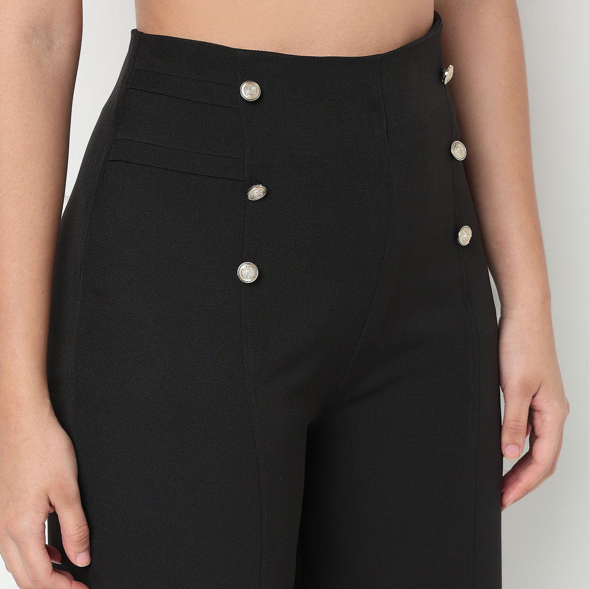 Buy Women Straight Fit Solid Full Length High Rise Pants  - Style Union