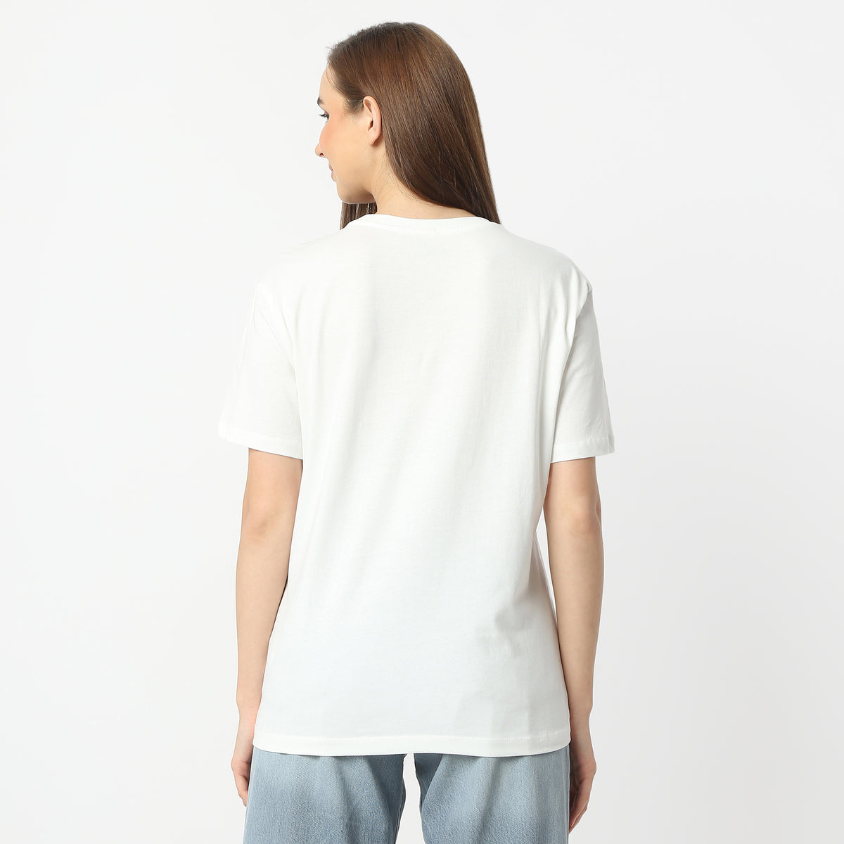 Oversize Printed Round Neck Regular Length T-Shirt