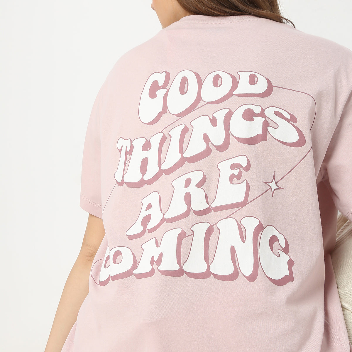 Oversize Graphic Round Neck Regular Length T-Shirt