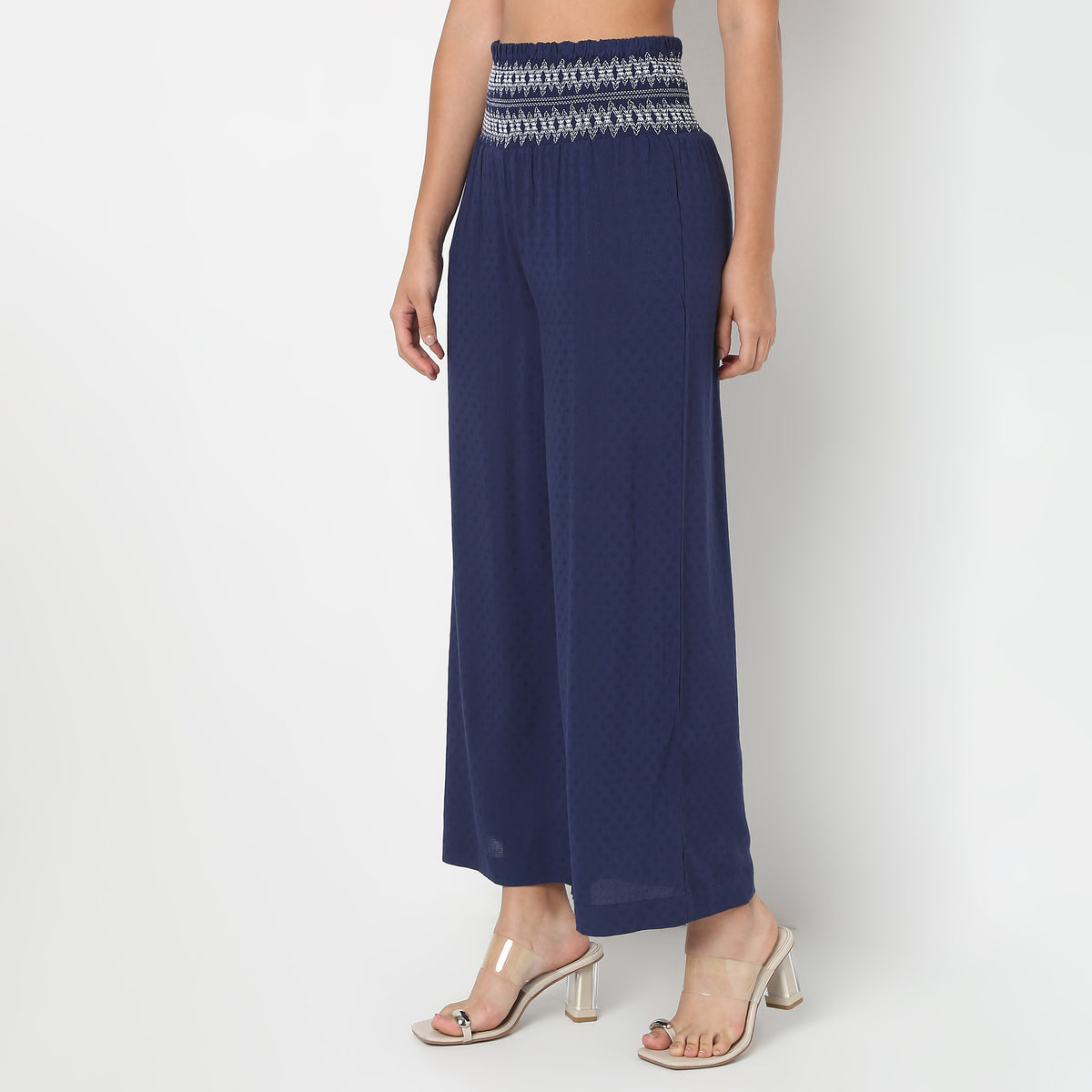 Betty Palazzo with embroidery detail