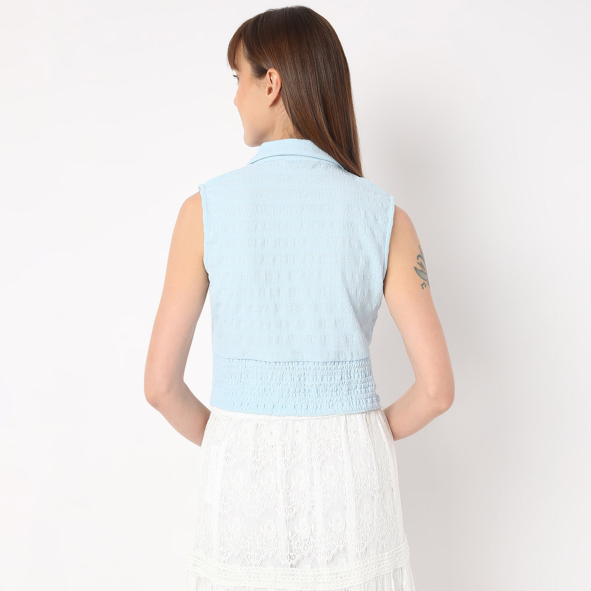 Slim Fit Solid Shirt Collar Shirt