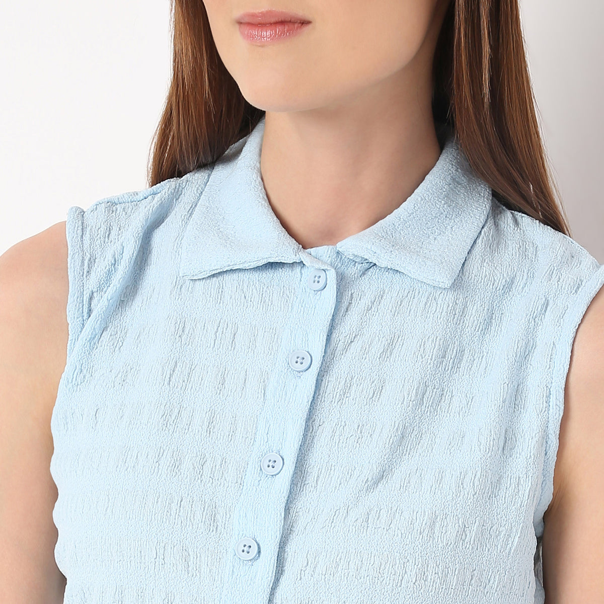 Slim Fit Solid Shirt Collar Shirt