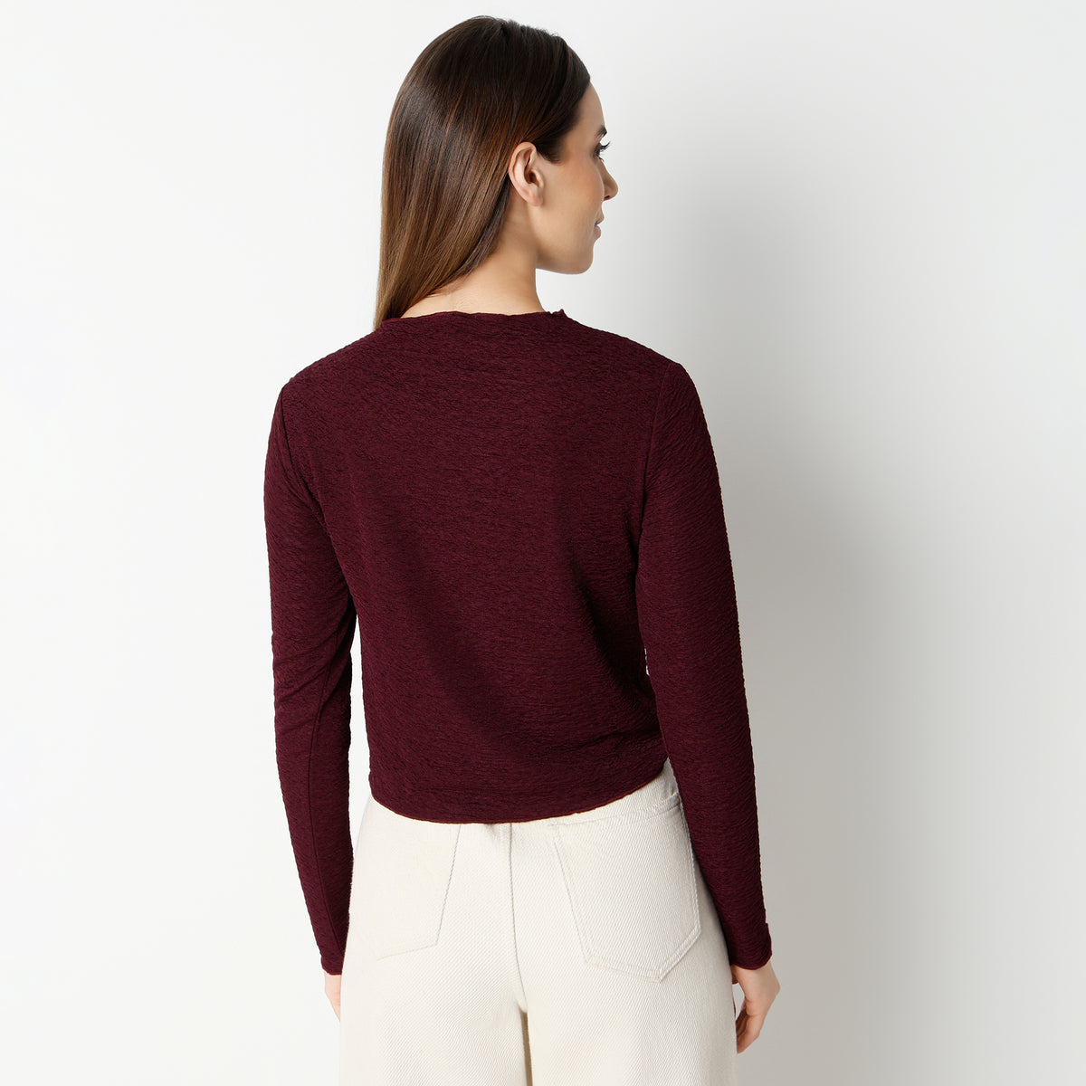 Slim Fit Solid Cropped Top