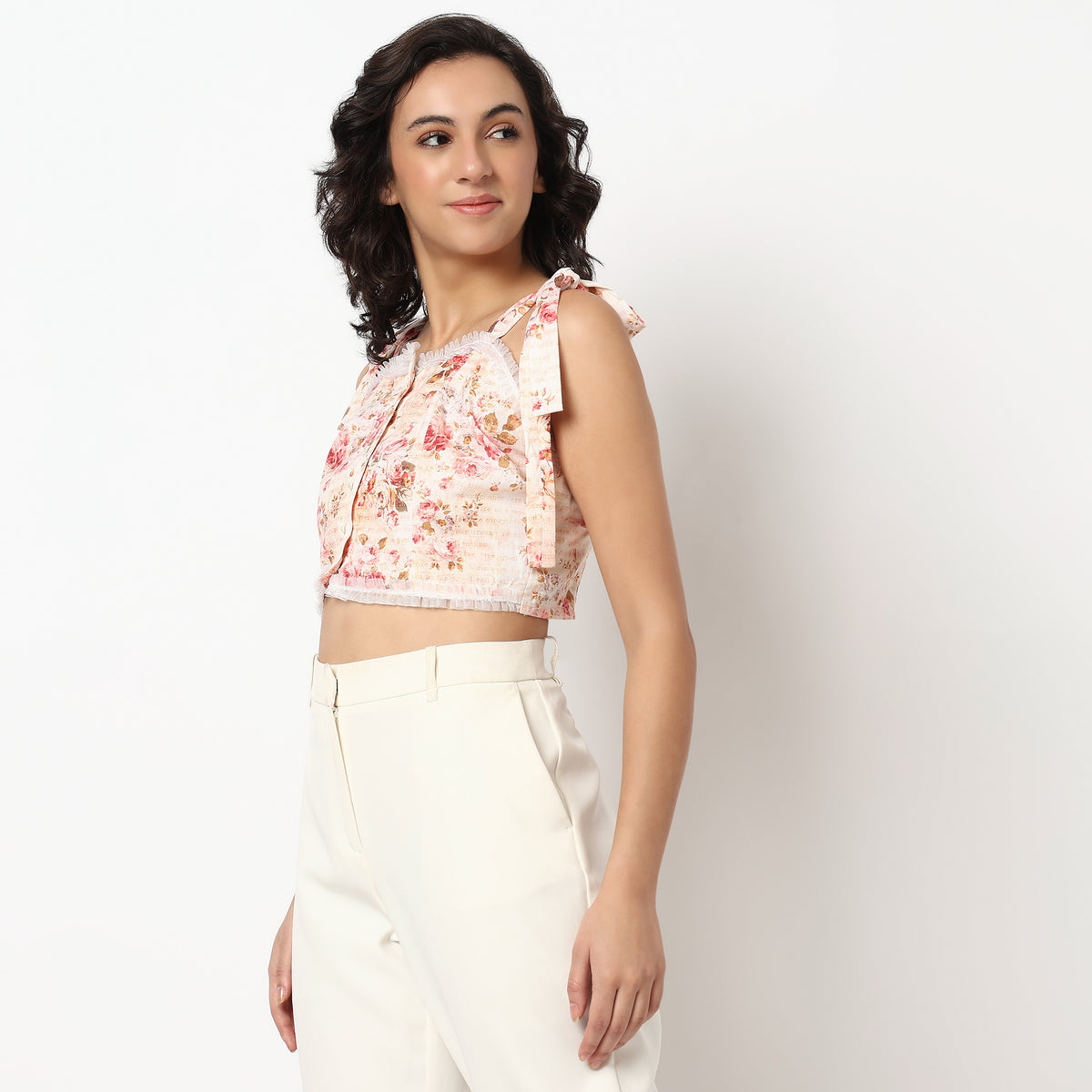 Buy Women Slim Fit Floral Sleeveless Top  - Style Union