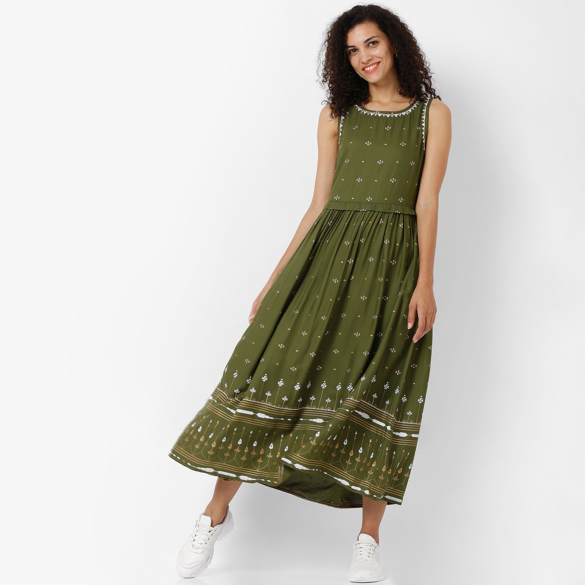 Women Wearing Regular Fit Embroidered Dress