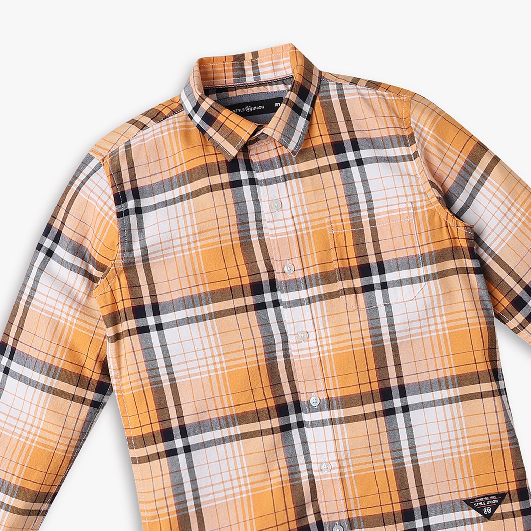 Boys Regular Fit Checkered Shirt