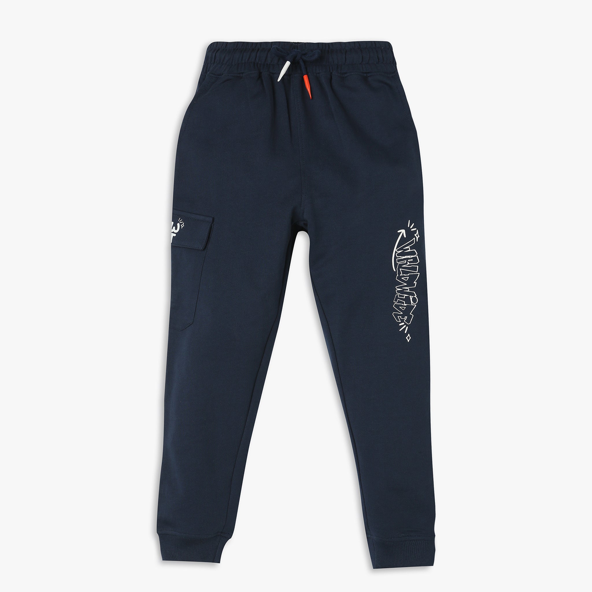 Boys Regular Fit Cut and Sew Mid Rise Trackpants