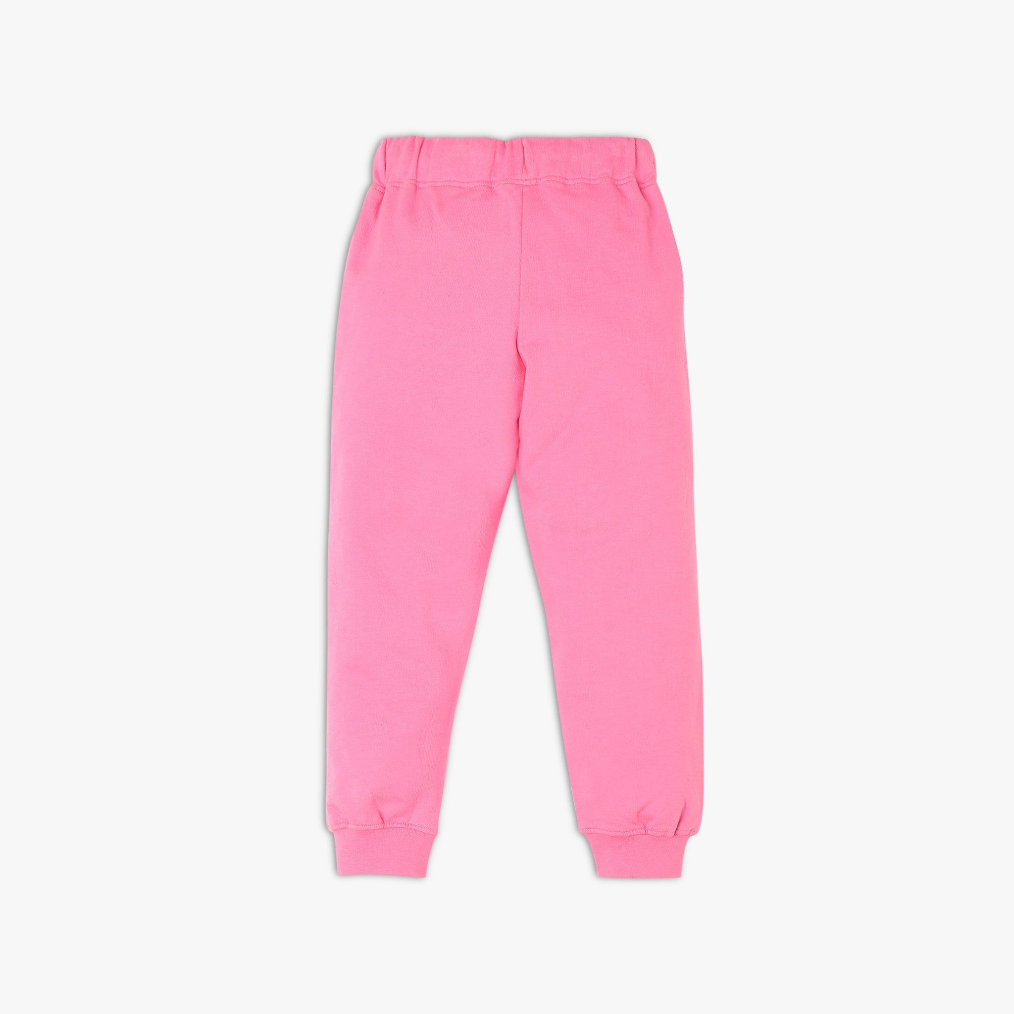 Girl Wearing Girl's Regular Fit Solid Mid Rise Joggers