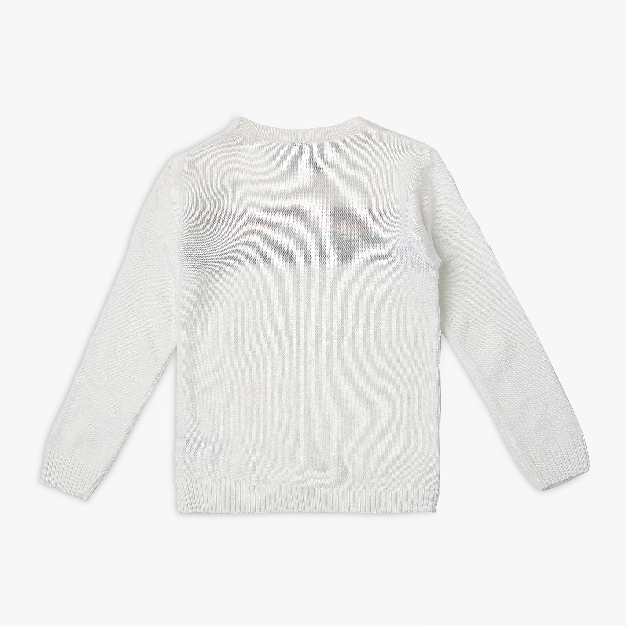 Girl's Regular Fit Jacquard Sweater