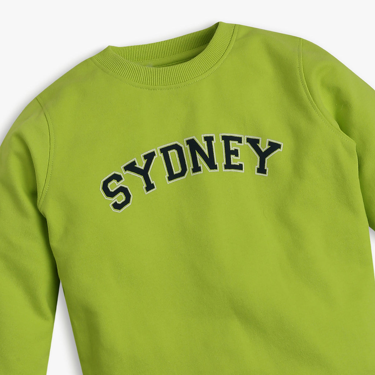 Girl Wearing Girl's Regular Fit Printed Sweat Tees