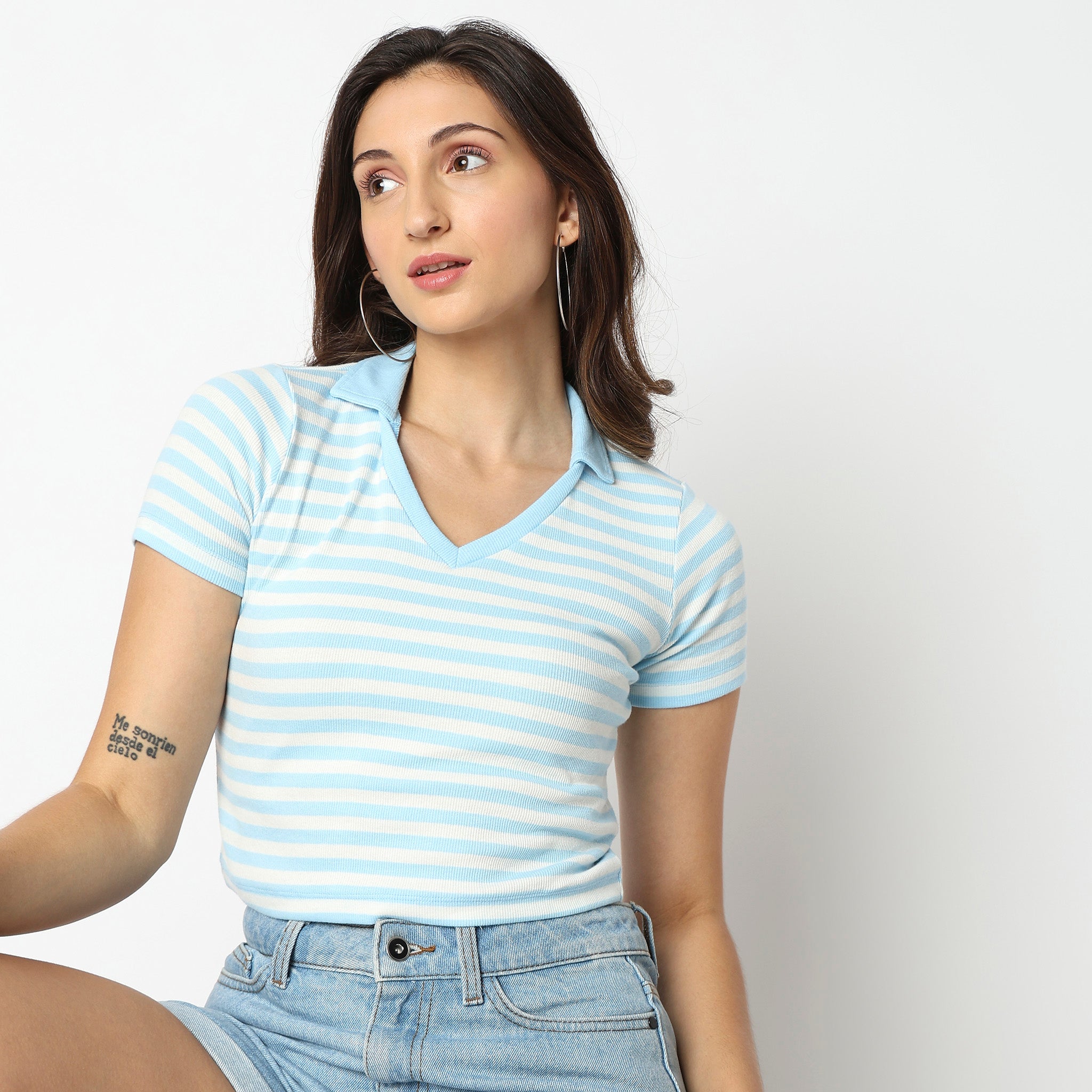 Striped polo t outlet shirts women's