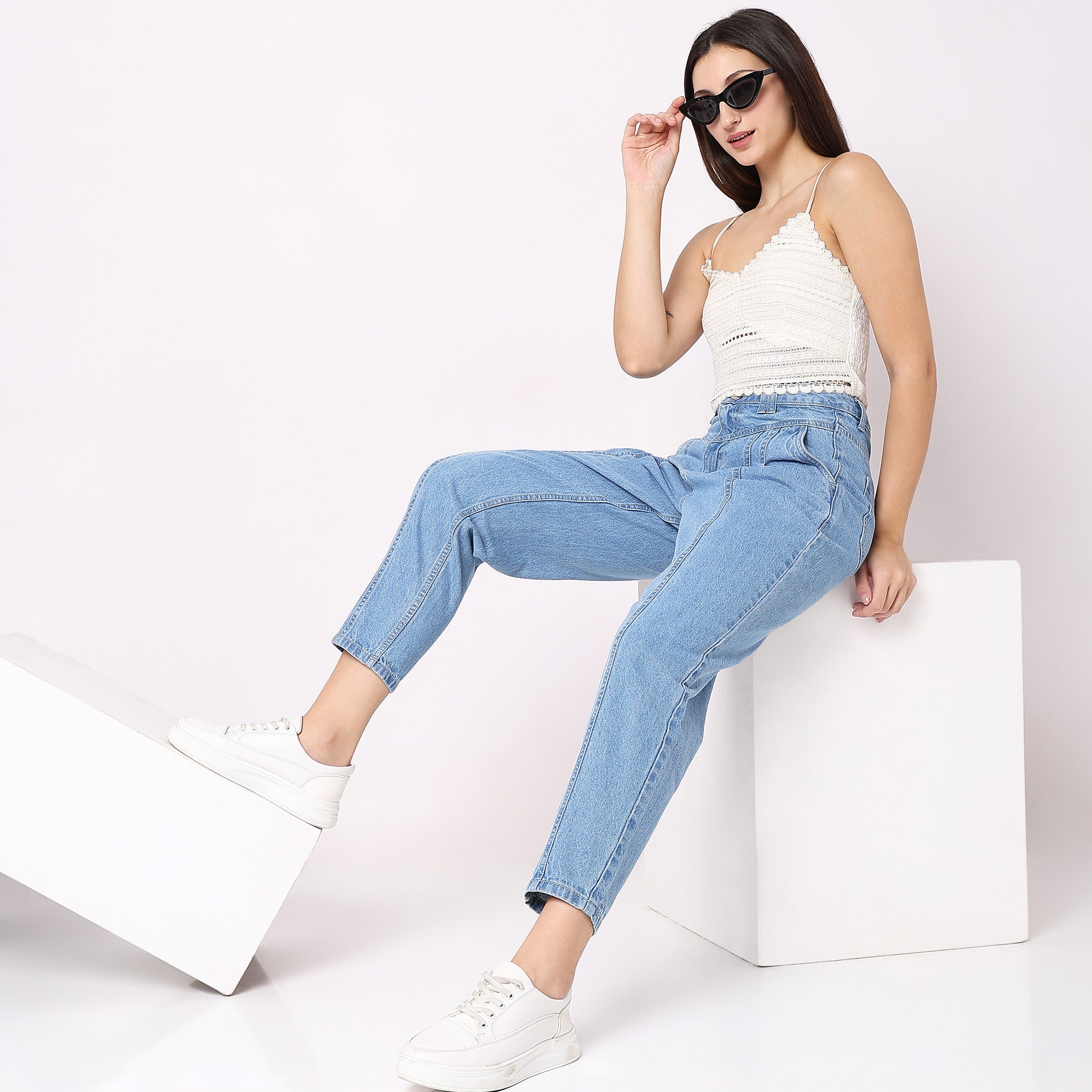 Buy Slouch Fit Solid High Rise Jean - Style Union