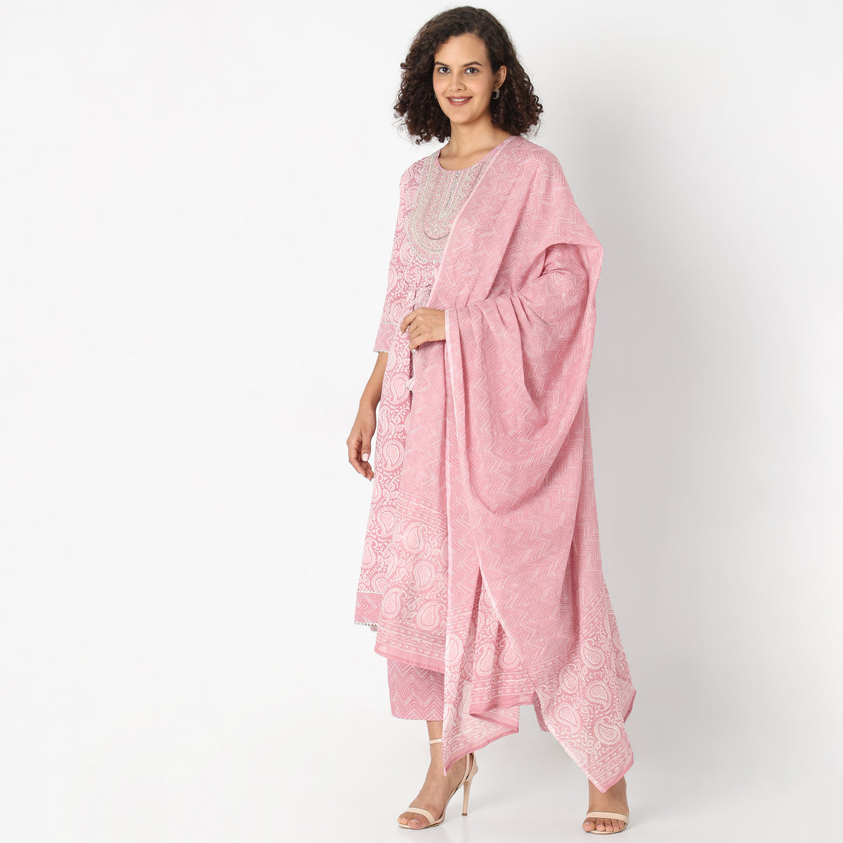 Flare Fit Embroidered Kurta Sets