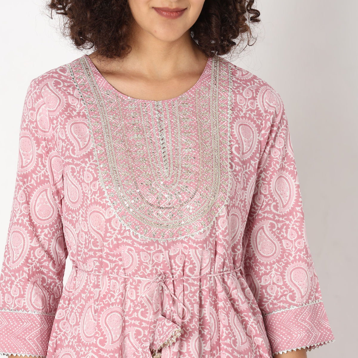 Flare Fit Embroidered Kurta Sets