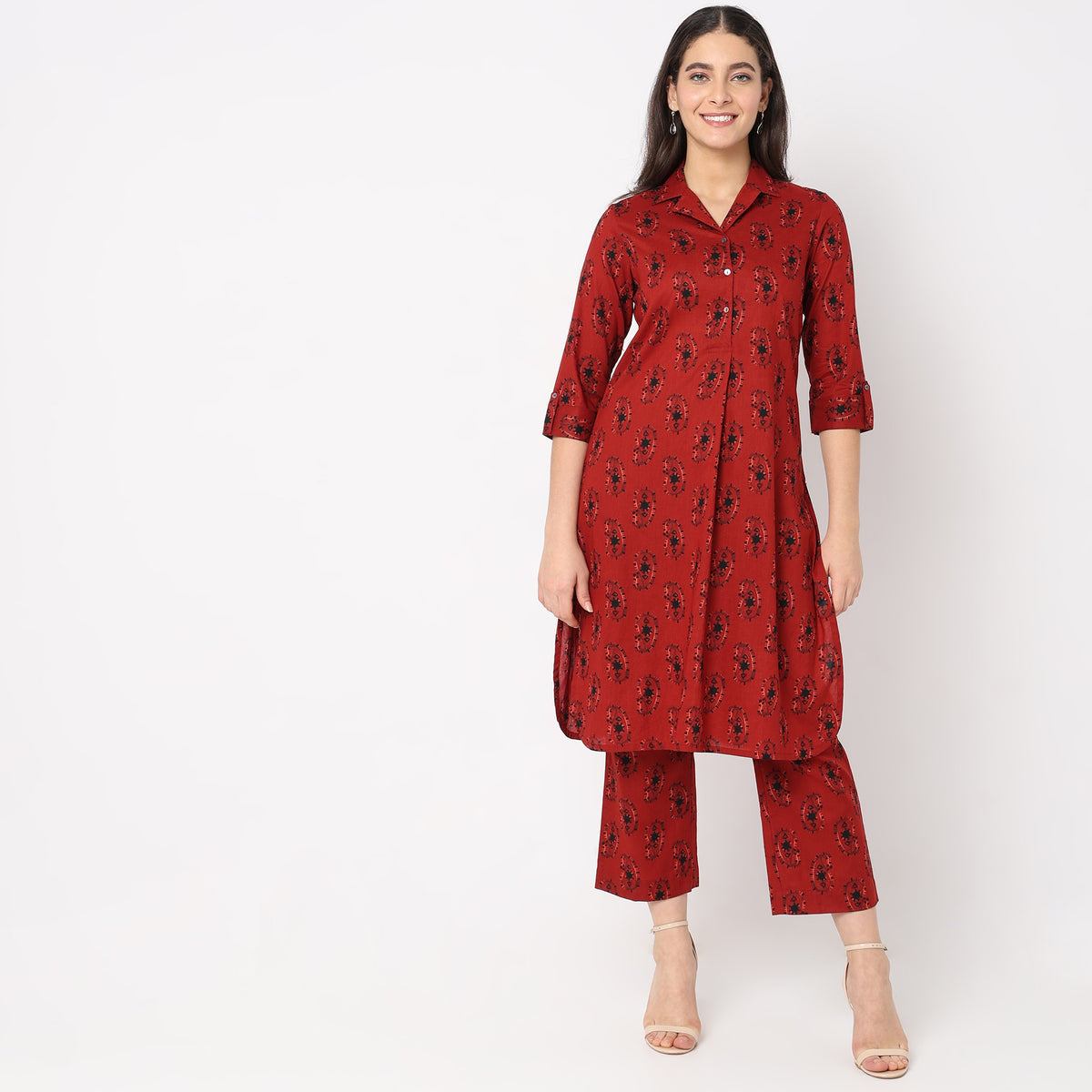 Flare Fit Printed Kurta Set