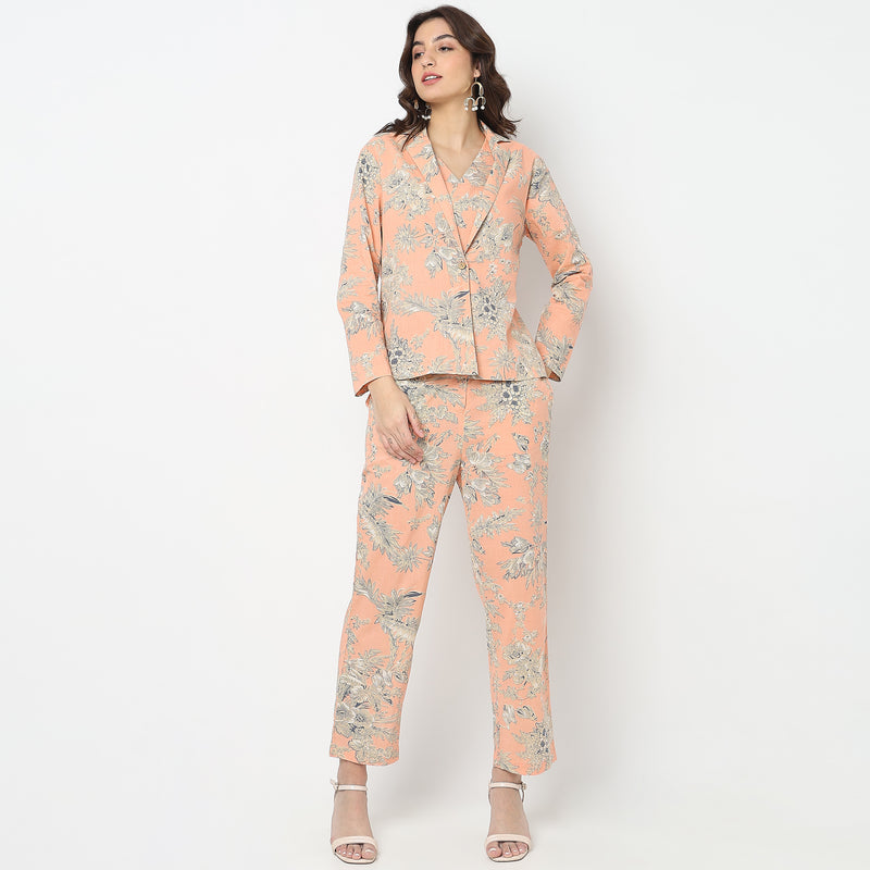 Straight Fit Floral Ethnic Sets