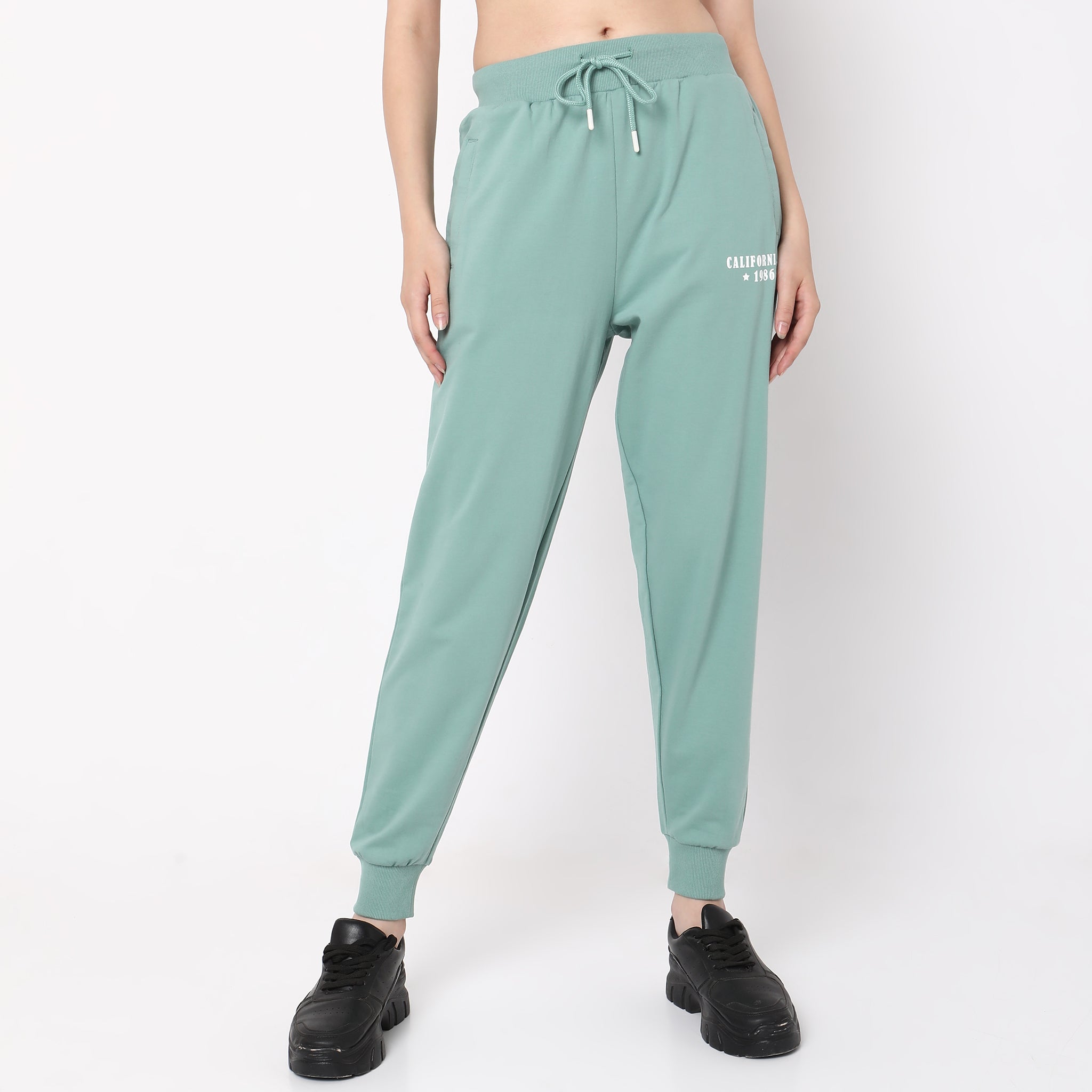 Regular Fit Graphic High Rise Joggers