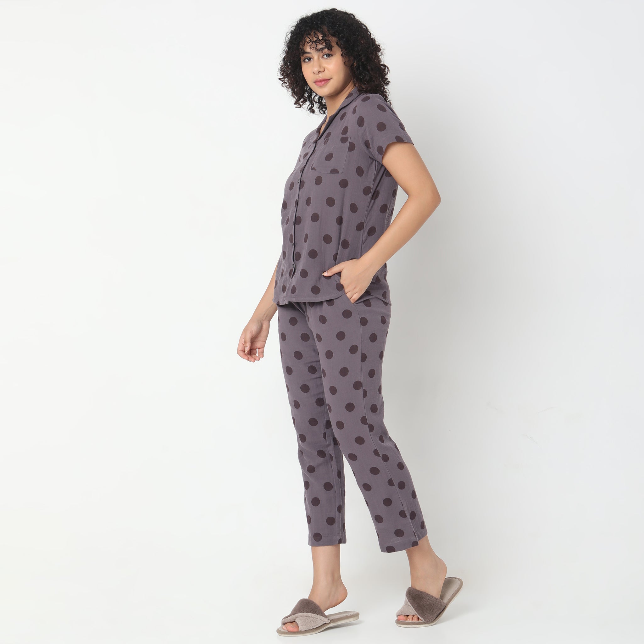 Regular Fit Polka Dots Sleepwear Sets