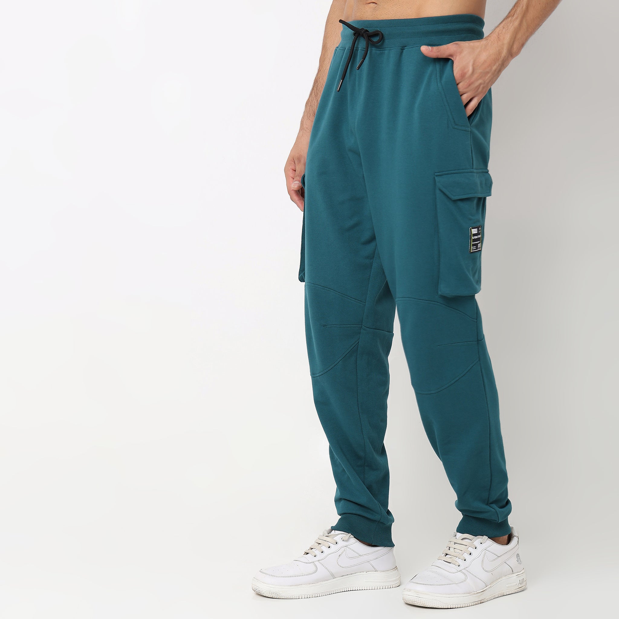 Oversize Solid Mid Rise Trackpants