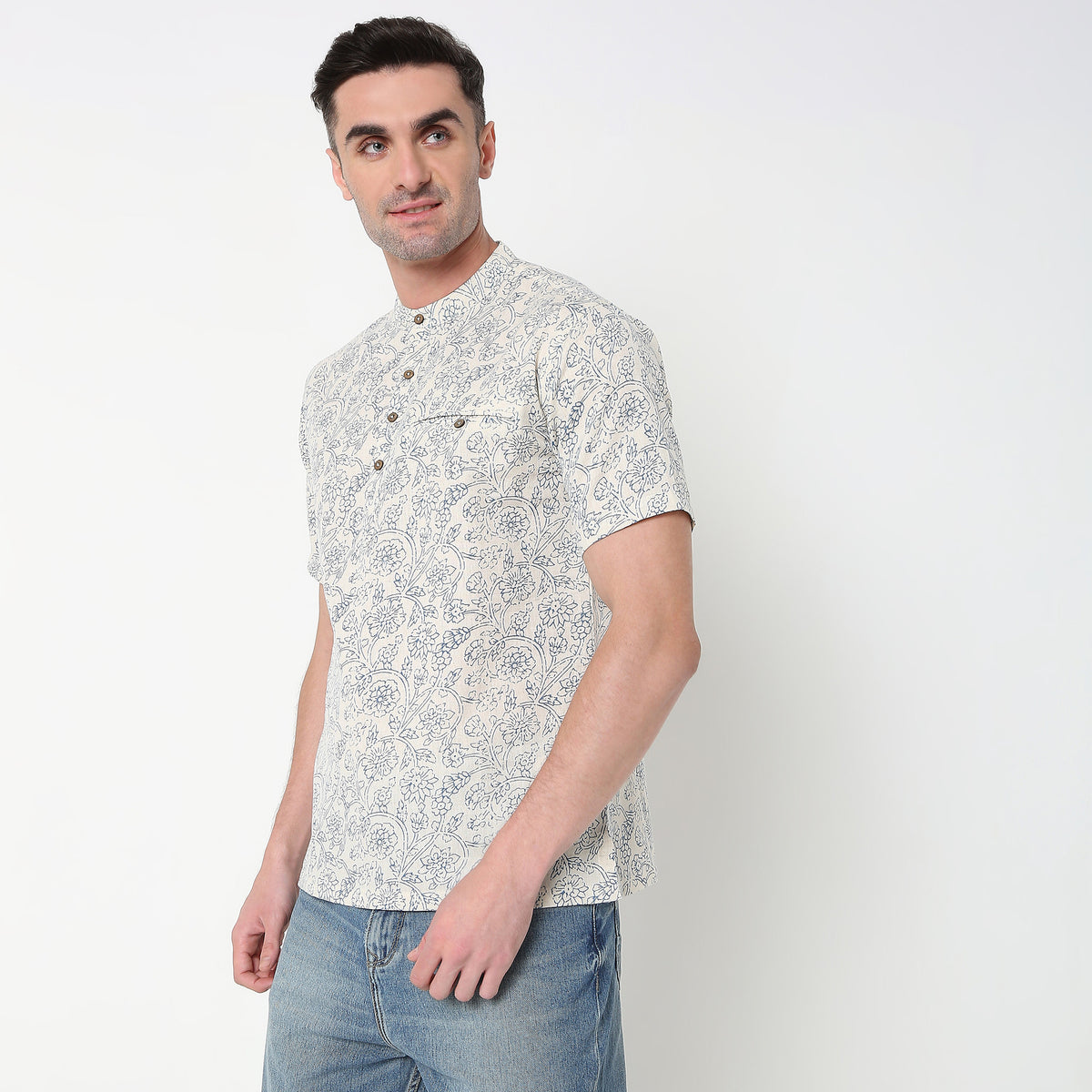 Regular Fit Printed Short Kurta