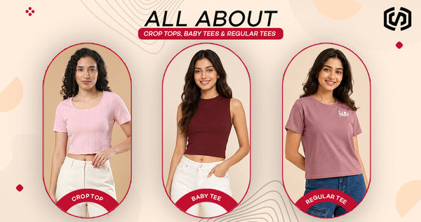 What are the differences between crop tops, baby tees, and regular t-shirts?