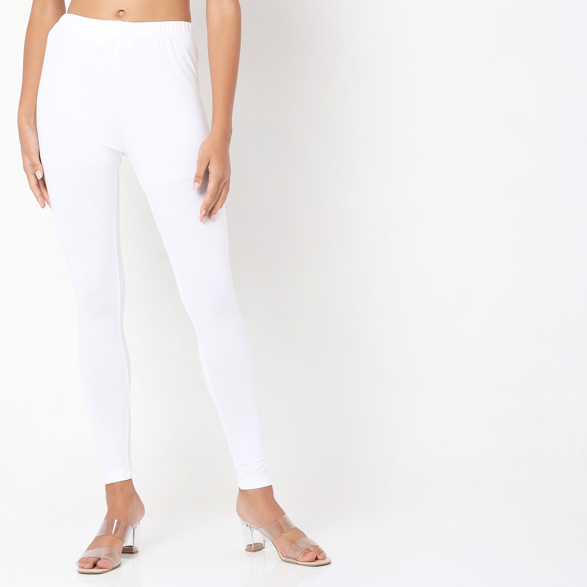 Buy Women Slim Fit Solid Ankle Length High Rise Leggings  - Style Union