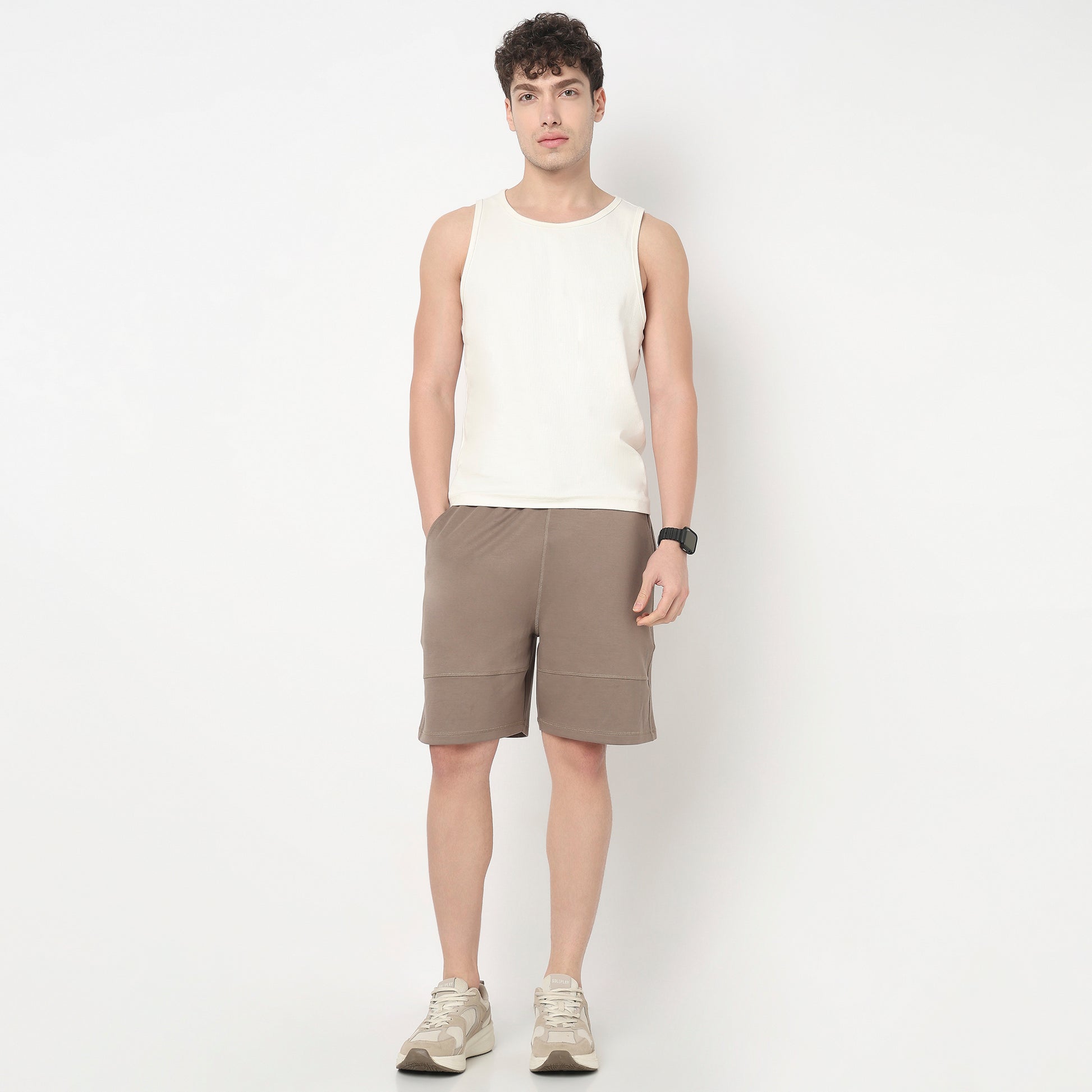 Solid Mid Rise Aero Shorts
