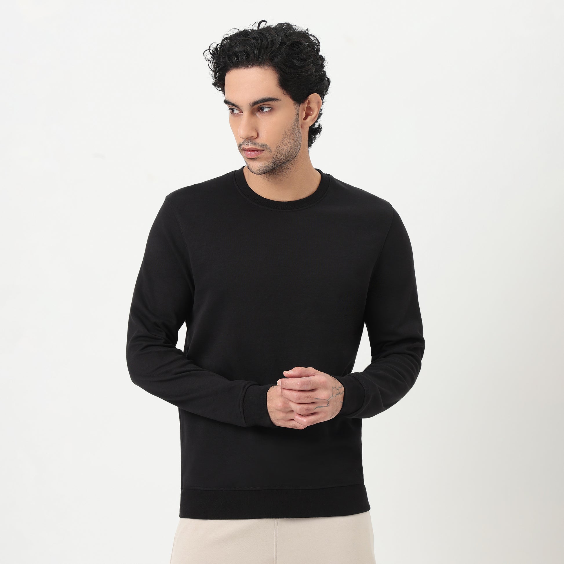 Air Dry Solid Crew Neck Sweat Tee