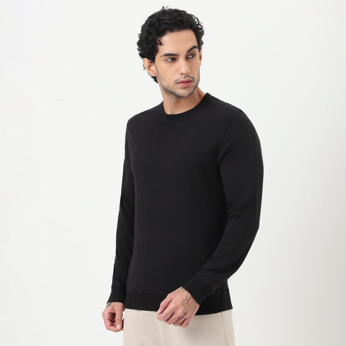 Air Dry Solid Crew Neck Sweat Tee