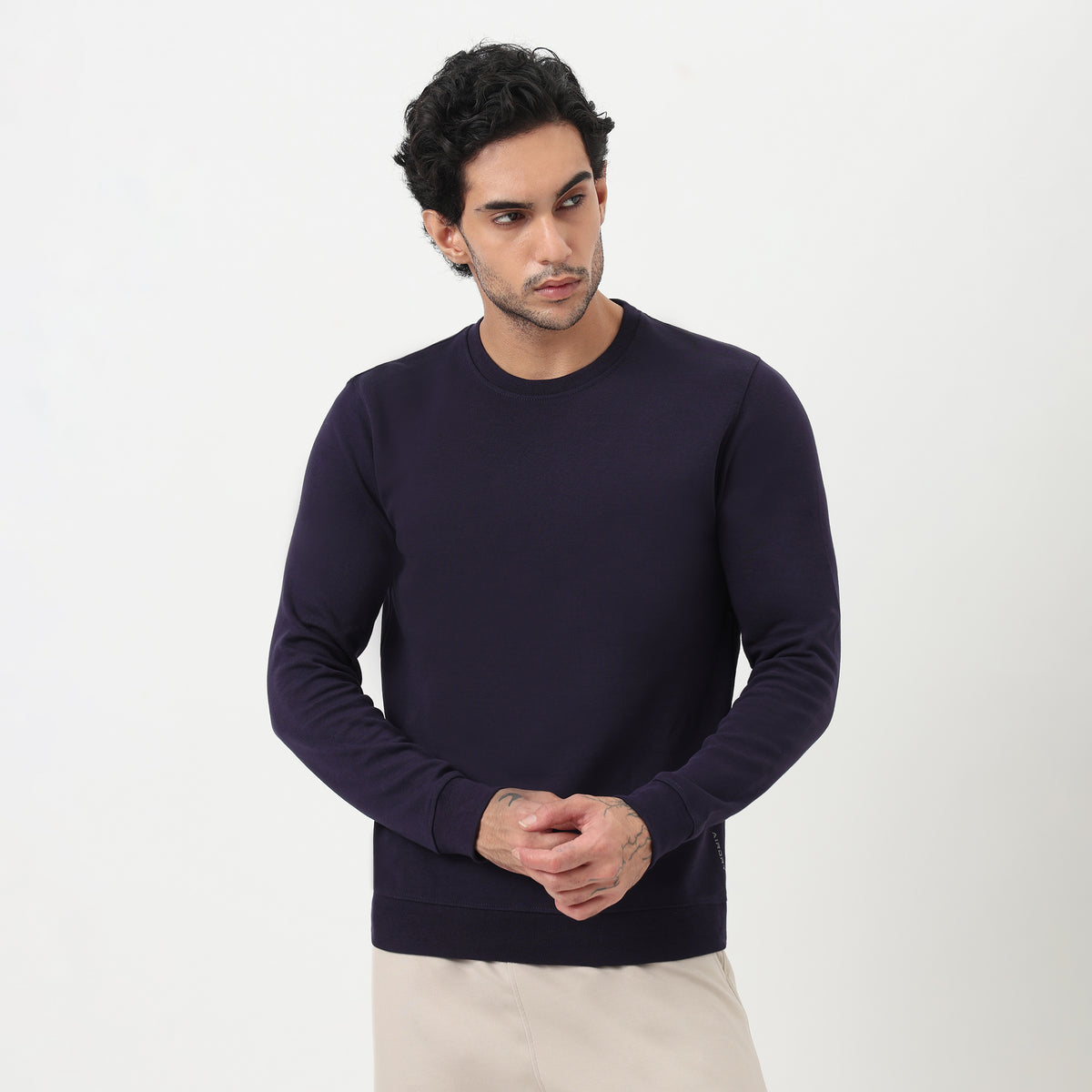 Air Dry Solid Crew Neck Sweat Tee