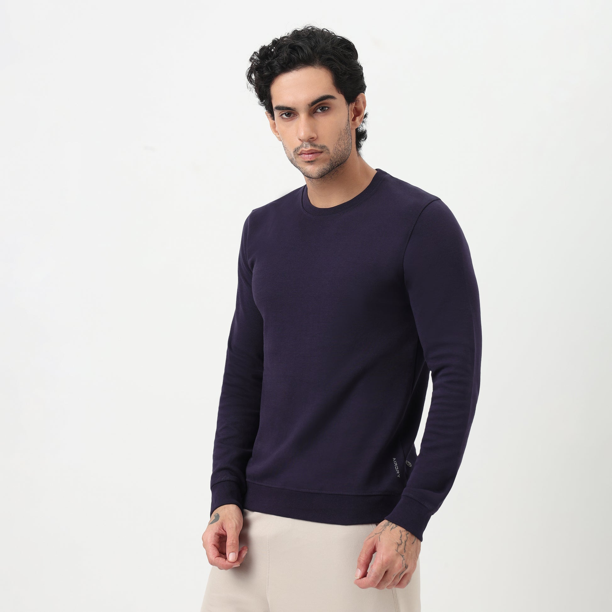 Air Dry Solid Crew Neck Sweat Tee