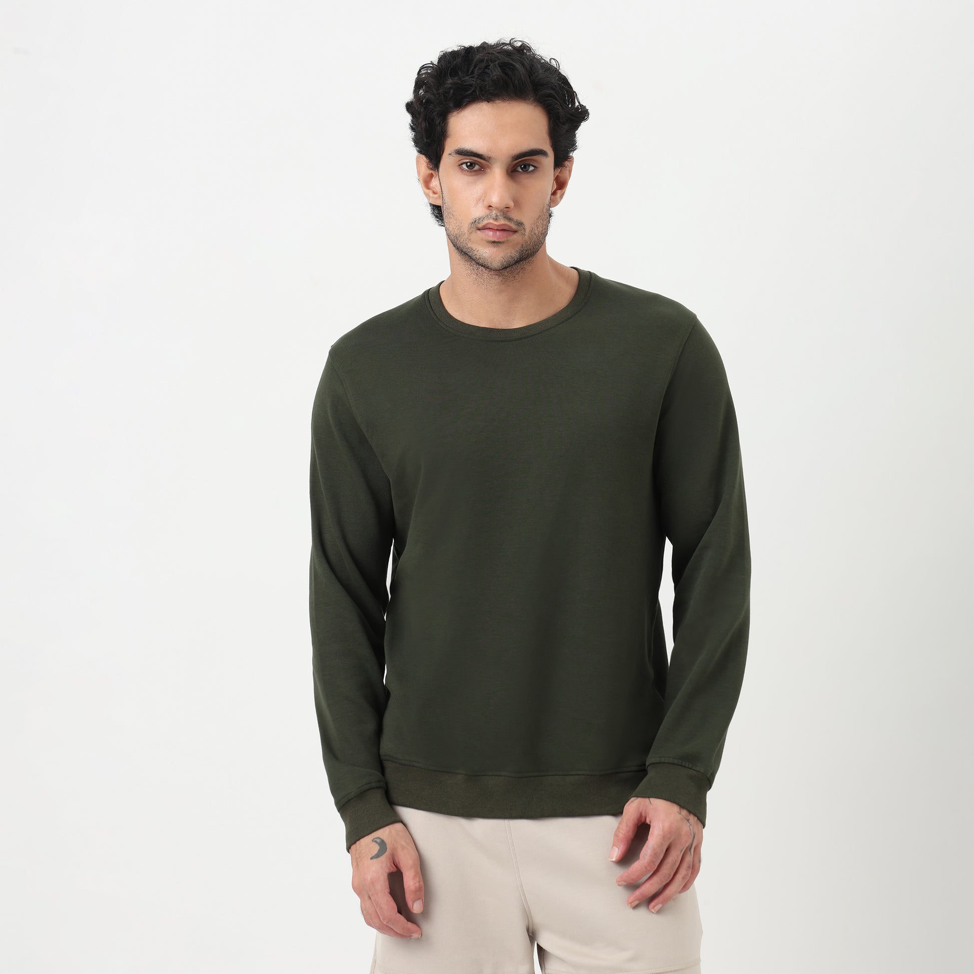 Air Dry Solid Crew Neck Sweat Tee